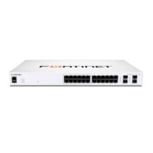 Fortinet FortiSwitch-124F-FPOE Layer 2 con 24x 1G RJ45 PoE+, 4x 10G/1G SFP+, y 370W PoE output. SKU: FS-124F-FPOE.