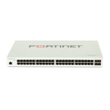 FortiSwitch-248E-FPOE de Fortinet, un switch PoE+ con 48 puertos GE RJ45, 750W de potencia PoE y 4 puertos GE SFP, SKU FS-248E-FPOE