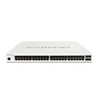 Imagen del Fortinet FortiSwitch 248E POE+ switch compatible con controlador FortiGate, 48 puertos GE RJ45, 4 puertos GE SFP y límite de salida POE de 370W, SKU FS-248E-POE