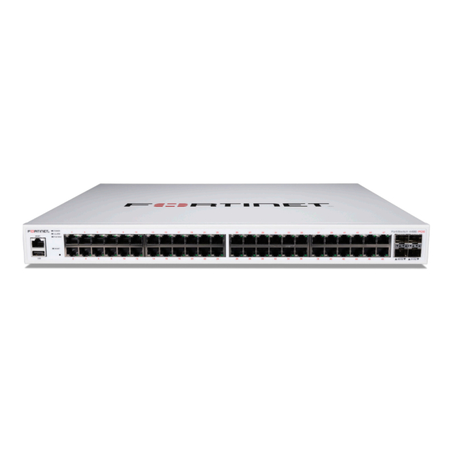 FortiSwitch-624F de Fortinet con 24 puertos RJ45 5G y 4 puertos SFP28 FortiSwitch-624F, switch Layer 2/3 compatible con controlador FortiGate, 24 puertos RJ45 5G, 4 puertos SFP28 y MACSec. SKU: FS-624F