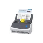 Imagen del escáner blanco Ricoh ScanSnap iX1400 con alimentador automático de documentos ADF, resolución de 600 x 600 dpi y tamaño A4. SKU: PA03820-B001