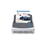 Imagen del escáner blanco Ricoh ScanSnap iX1400 con alimentador automático de documentos ADF, resolución de 600 x 600 dpi y tamaño A4. SKU: PA03820-B001