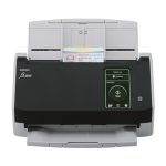 Escáner de documentos Ricoh fi-8040 con alimentador automático (ADF) y manual, resolución de 600 x 600 DPI, tamaño A4, en color negro y gris, SKU PA03836-B001