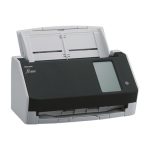 Escáner de documentos Ricoh fi-8040 con alimentador automático (ADF) y manual, resolución de 600 x 600 DPI, tamaño A4, en color negro y gris, SKU PA03836-B001