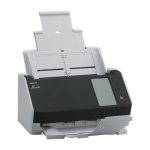 Escáner de documentos Ricoh fi-8040 con alimentador automático (ADF) y manual, resolución de 600 x 600 DPI, tamaño A4, en color negro y gris, SKU PA03836-B001