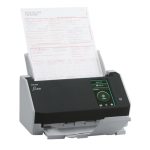 Escáner de documentos Ricoh fi-8040 con alimentador automático (ADF) y manual, resolución de 600 x 600 DPI, tamaño A4, en color negro y gris, SKU PA03836-B001