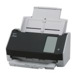 Escáner de documentos Ricoh fi-8040 con alimentador automático (ADF) y manual, resolución de 600 x 600 DPI, tamaño A4, en color negro y gris, SKU PA03836-B001