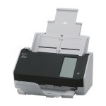 Escáner de documentos Ricoh fi-8040 con alimentador automático (ADF) y manual, resolución de 600 x 600 DPI, tamaño A4, en color negro y gris, SKU PA03836-B001