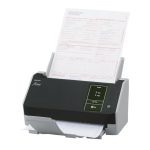 Escáner de documentos Ricoh fi-8040 con alimentador automático (ADF) y manual, resolución de 600 x 600 DPI, tamaño A4, en color negro y gris, SKU PA03836-B001