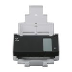 Escáner de documentos Ricoh fi-8040 con alimentador automático (ADF) y manual, resolución de 600 x 600 DPI, tamaño A4, en color negro y gris, SKU PA03836-B001