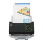 Escáner de documentos Ricoh fi-8040 con alimentador automático (ADF) y manual, resolución de 600 x 600 DPI, tamaño A4, en color negro y gris, SKU PA03836-B001