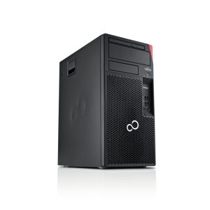 Vista frontal del Fujitsu ESPRIMO P558 PC de sobremesa con procesador Intel Core i3-9100, 8 GB de RAM, SSD de 256 GB y Windows 10 Pro. SKU: VFY:P0558P232SPL