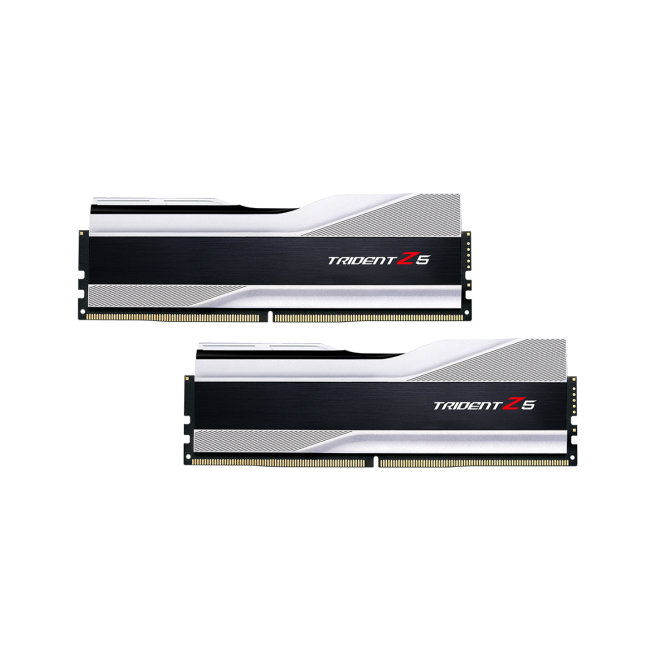 G.Skill Trident Z5 32GB DDR5 memoria RAM de alto rendimiento Imagen del módulo de memoria G.Skill Trident Z5, 32GB, en configuración 2 x 16GB, DDR5, SKU: F5-6000J4040F16GX2-TZ5S