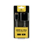 Adaptador de cable de vídeo Gembird A-HDMI-VGA-03, 0,15 metros, HDMI tipo A a VGA, color negro