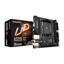 Placa base GIGABYTE A520I con soporte para CPUs AMD Ryzen 5000 Series, AM4, 6 fases de VRM digital, hasta 5300MHz DDR4 OC, PCIe 3.0 M.2, WiFi, GbE LAN, USB 3.2 Gen1, SKU A520I AC