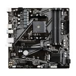 Imagen de la placa base Gigabyte A520M DS3H V2, compatible con CPUs AMD Ryzen serie 5000, hasta 4733 MHz DDR4, PCIe 3.0 x16, LAN GbE, USB 3.2 Gen 1. SKU: A520M DS3H V2