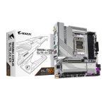 Imagen de la GIGABYTE B650M AORUS ELITE AX ICE Placa base para AMD Ryzen serie 9000, VRM de 12+2+2 fases, memoria DDR5 hasta 8000 MHz (OC), conectividad WIFI 6E y LAN 2.5 GbE, SKU B650M A ELITE AX ICE