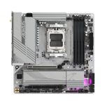 Imagen de la GIGABYTE B650M AORUS ELITE AX ICE Placa base para AMD Ryzen serie 9000, VRM de 12+2+2 fases, memoria DDR5 hasta 8000 MHz (OC), conectividad WIFI 6E y LAN 2.5 GbE, SKU B650M A ELITE AX ICE