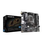 Vista de la GIGABYTE B760M DS3H AX Placa Base, compatible con procesadores Intel Core de 14ª generación, con VRM digital de 6+2+1 fases, soporta hasta 7600MHz DDR5 (OC), 2 puertos PCIe 4.0 M.2, Wi-Fi 6E, LAN 2.5GbE, y USB 3.2 Gen 2. SKU: B760M DS3H AX