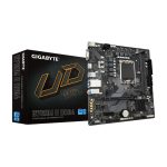 Imagen de la placa base GIGABYTE B760M H DDR4, soporta CPUs Intel Core de 14ª generación, VRM digital de 6+1+1 fases, memoria DDR4 hasta 3200MHz overclock, 2 ranuras PCIe 4.0 M.2, puerto LAN GbE, USB 3.2 Gen1, SKU B760M H DDR4