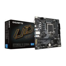 Imagen de la placa base GIGABYTE B760M H DDR4, soporta CPUs Intel Core de 14ª generación, VRM digital de 6+1+1 fases, memoria DDR4 hasta 3200MHz overclock, 2 ranuras PCIe 4.0 M.2, puerto LAN GbE, USB 3.2 Gen1, SKU B760M H DDR4