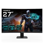 GIGABYTE GS27FC 27 pulgadas Monitor Curvo FHD con resolución 1920 x 1080, frecuencia de 180Hz, tiempo de respuesta de 1 ms, brillo de 250 cd/m², tecnología FreeSync Premium y HDR Ready, puerto HDMI 2.0 y Displayport 1.4.
