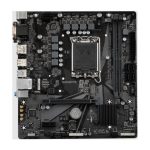 Imagen de la placa base GIGABYTE H610M S2H V2 DDR4 compatible con procesadores Intel Core 14th, VRM digital de 6+1+1 fases híbridas, soporte hasta 3200MHz DDR4 (OC), PCIe 3.0 M.2, LAN GbE y USB 3.2 Gen 1 con SKU H610M S2H V2 DDR4