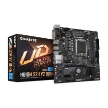 Imagen de la placa base GIGABYTE H610M S2H V2 DDR4 compatible con procesadores Intel Core 14th, VRM digital de 6+1+1 fases híbridas, soporte hasta 3200MHz DDR4 (OC), PCIe 3.0 M.2, LAN GbE y USB 3.2 Gen 1 con SKU H610M S2H V2 DDR4