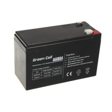 Batería de plomo ácido sellada VRLA con 12V y 7Ah, fabricada por Green Cell, SKU AGM04