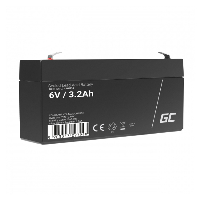 Green Cell batería AGM14 6V 3.2Ah para UPS Batería de plomo sellada Green Cell AGM14, 6V 3.2Ah, ideal para sistemas UPS. SKU AGM14.