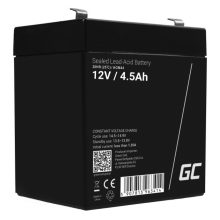 Imagen de la batería Green Cell AGM44 para sistemas UPS, tipo Sealed Lead Acid con tecnología VRLA, 12 voltios y 4.5 amperios hora.