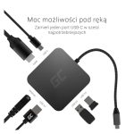 Green Cell AK61 base para portátil y replicador de puertos USB 3.2 Gen 1 (3.1 Gen 1) Type-C Plata. SKU: AK61