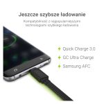 Cable USB Green Cell de 0,25 metros con conector Micro-USB A y USB A en negro, código de producto KABGC01