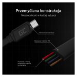 Cable USB Green Cell de 0,25 metros con conector Micro-USB A y USB A en negro, código de producto KABGC01