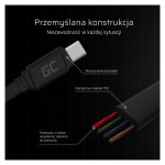 Cable USB de 0,25 metros Green Cell KABGC03 con conector USB-A a USB-C en color negro