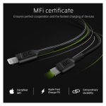 Imagen del Green Cell KABGC07 cable de conector Lightning de 1 metro, color negro. SKU: KABGC07