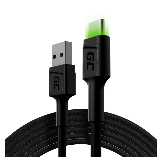 Green Cell Cable USB 2.0 de 2 metros con conectores USB A y USB C Green Cell KABGC13 cable USB 2.0 de 2 metros color negro, con conectores USB A y USB C
