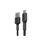 Imagen del cable USB 2.0 Green Cell KABGC23 de 0,3 metros, con conector USB A a Micro-USB B en color negro.