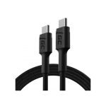 Green Cell KABGC30, cable USB 2.0 de 1.2 metros con conector USB C en color negro, ideal para carga y sincronización