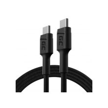 Green Cell KABGC30, cable USB 2.0 de 1.2 metros con conector USB C en color negro, ideal para carga y sincronización