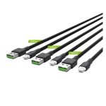 Cable de conector Lightning Green Cell de 2 metros en color negro con SKU KABGCSET06