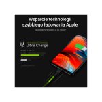 Cable de conector Lightning Green Cell de 2 metros en color negro con SKU KABGCSET06