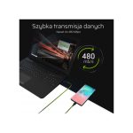 Cable de conector Lightning Green Cell de 2 metros en color negro con SKU KABGCSET06