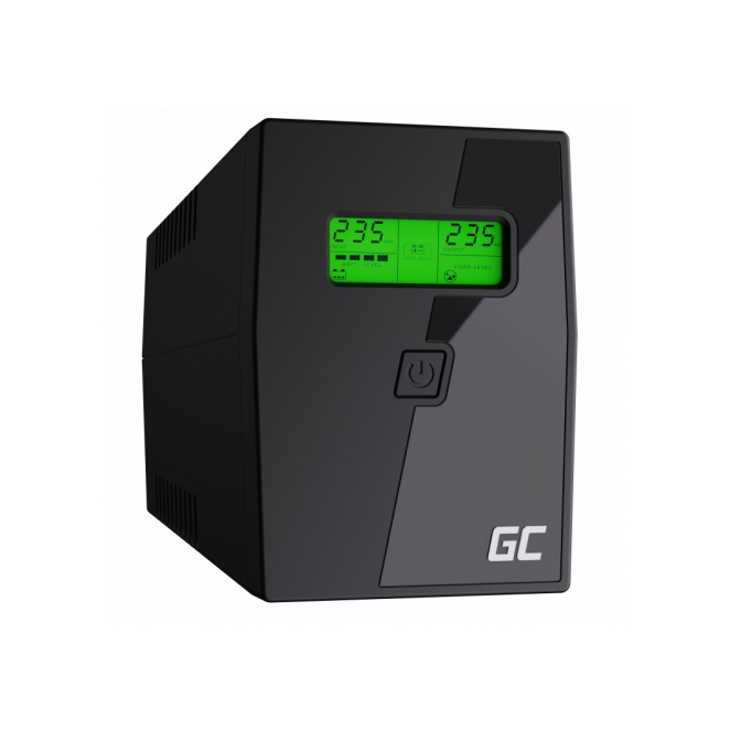 Green Cell UPS línea interactiva 0.8 kVA 480 W Green Cell UPS02 sistema de alimentación ininterrumpida, línea interactiva, 0.8 kVA y 480 W con 2 salidas AC - SKU UPS02