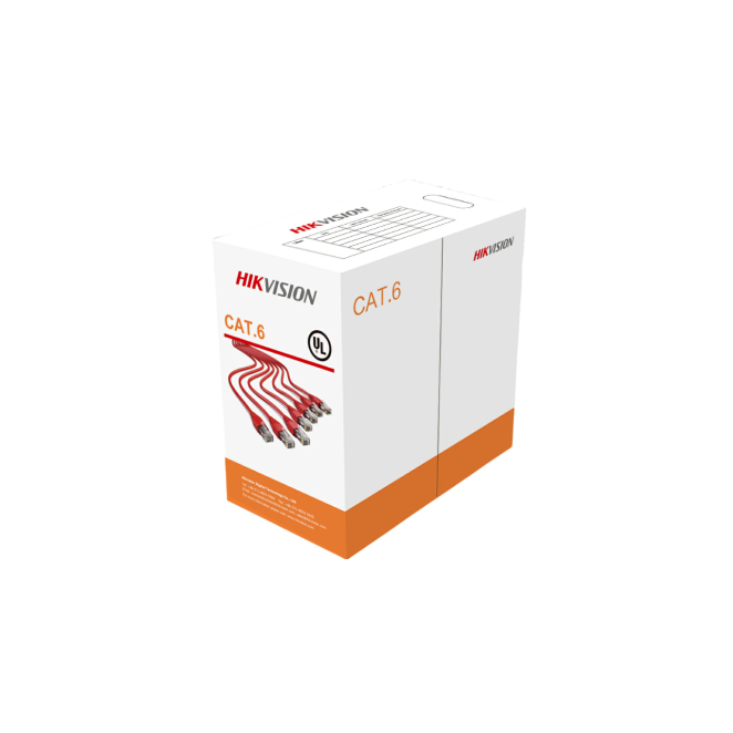 Hikvision cable de red categoría 6 de 305 metros en color naranja Cable de red Hikvision DS-1LN6-UU de 305 metros, color naranja, categoría 6 U/UTP, SKU DS-1LN6-UU