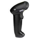 El lector de códigos de barras portátil Honeywell Voyager 1250g, 1D laser en color negro. SKU 1250g-2USB-1.