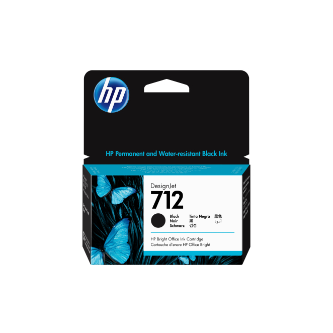 HP Cartucho de Tinta DesignJet 712 Negro de Alto Rendimiento HP Cartucho de Tinta DesignJet 712 negro de 38 ml, ideal para impresiones de alta calidad, SKU 3ED70A