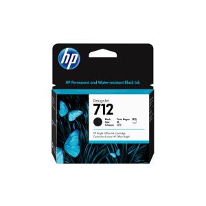 HP Cartucho de Tinta modelo DesignJet 712 en color negro con capacidad de 80 ml, SKU 3ED71A