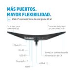 Monitor HP de 34 pulgadas con resolución WQHD, pantalla curva y conectividad USB-C, modelo E34m G4, 40Z26AA#ABB