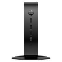 Vista frontal del HP Elite t755, Mini PC con 3 GHz, Windows 10 IoT Enterprise, peso de 1,4 kg, en color negro. SKU: 5H0Y7EA#ABB.